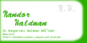 nandor waldman business card